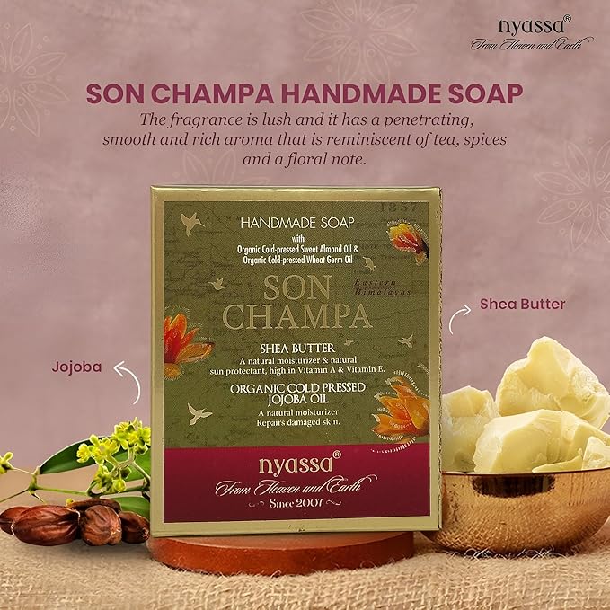 Nyassa Luxurious Son Champa Handmade Natural Bathing Soap - 150 Gms