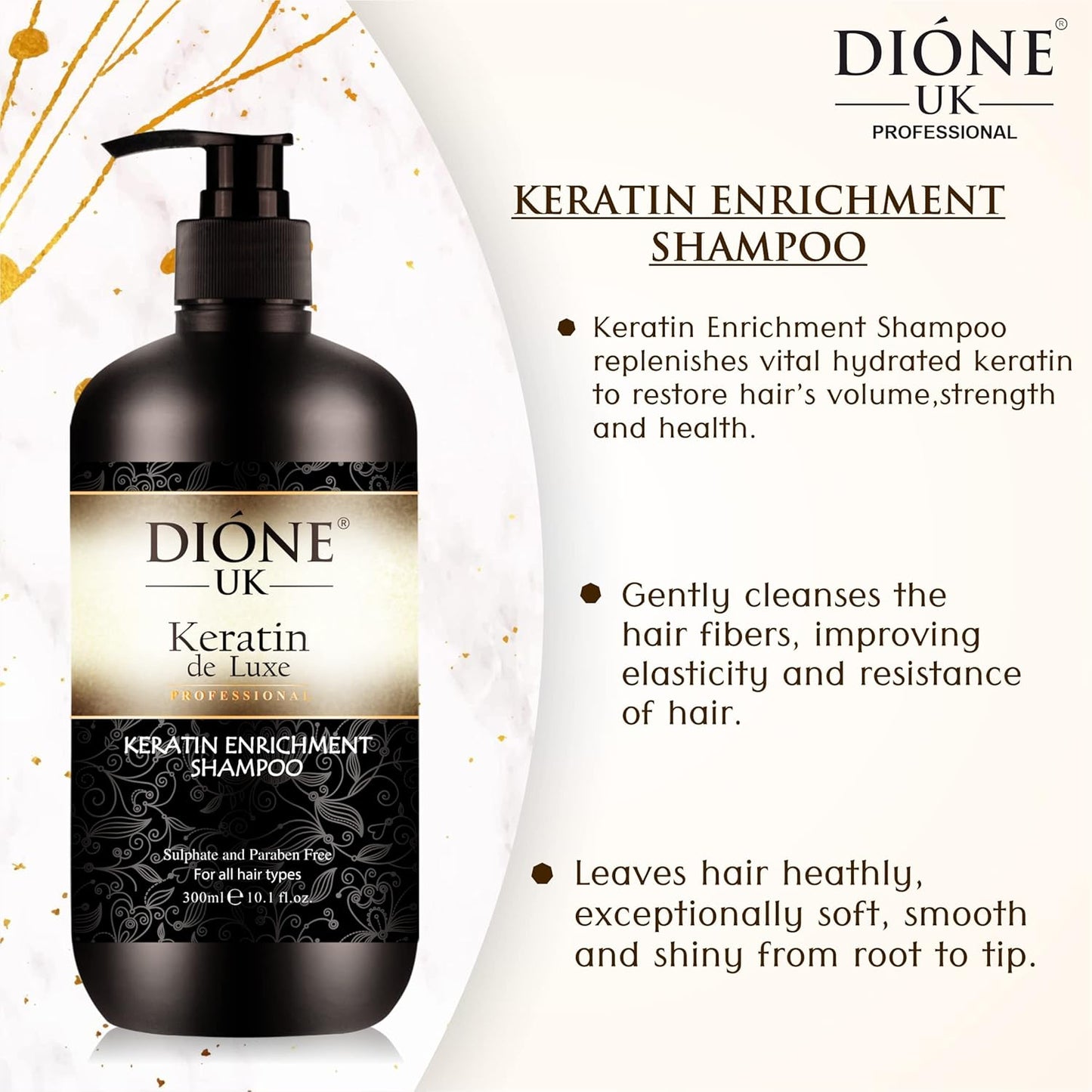 DIONE UK Keratin Enrichment Hair Shampoo (300 ML)