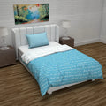 Divine Casa Microfiber Reversible Single Bed AC Duvet Cover with 1 Pillow Cover Colour Blue & White Ideal for Quilt/Comforter/Blanket