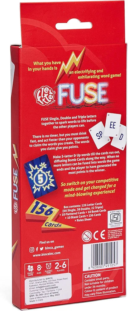 Binca Fletter Fuse Word Game, Fun Word Card Game for All, Family Game for Kids, Test Your Vocabulary, Advanced Version of Fletter, Gifts for Ages 7, 8, 9, & 10 Years