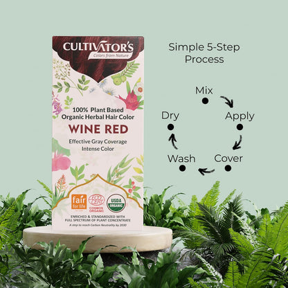Cultivator's Wine Red Organic Herbal Hair Colour - 100 gms