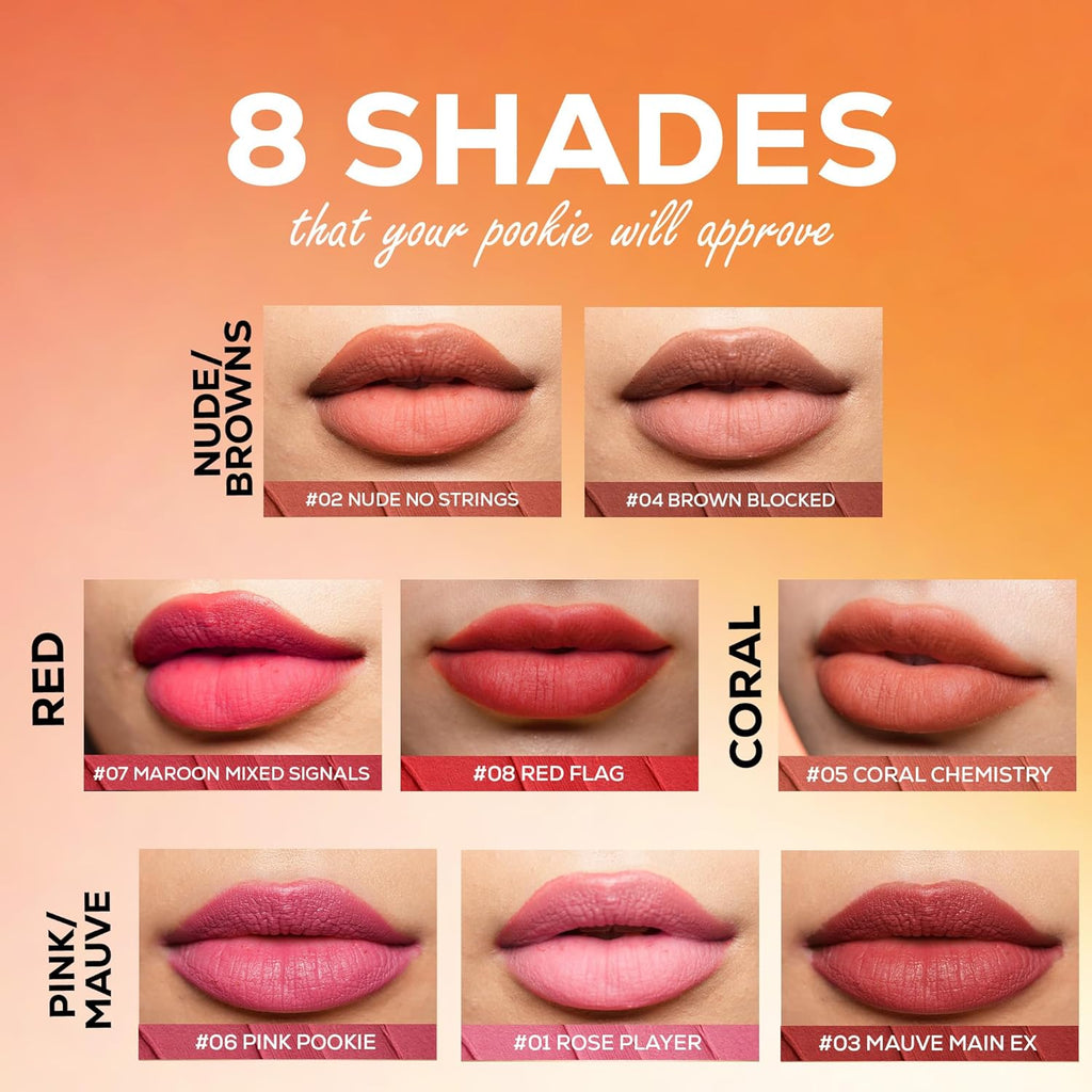 RENEE Delulu Blurring Matte Liquid Lipstick - Mauve Main Ex | Buildable Formula with Rich PayOff | Blurs Lip Lines, Glides Smoothly, Long-Lasting Up To 10 Hours | With Jojoba Oil | 4ml