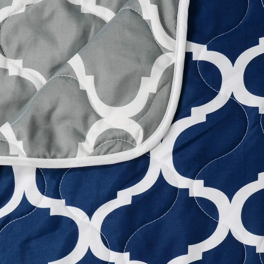 Divine Casa Microfiber 150 GSM Reversible Double Bed Comforter Ultra Soft & Lightweight Blanket Colour Deep Blue