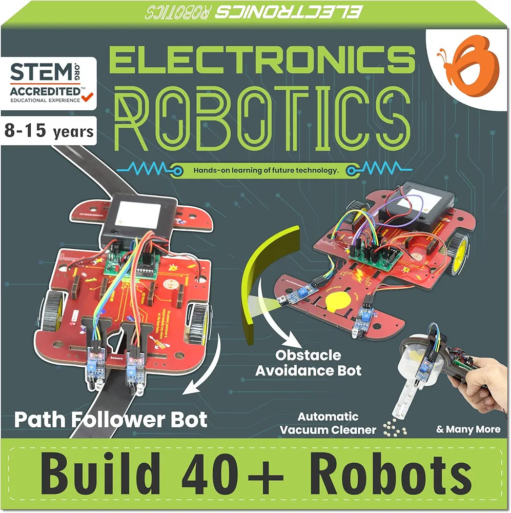 Butterfly EduFields Jumbo 40In1 Stem Robotics Kit Robot Toys for Kids Ages 8 9 10 11 12 Years Old Boys Girls 100+ Parts