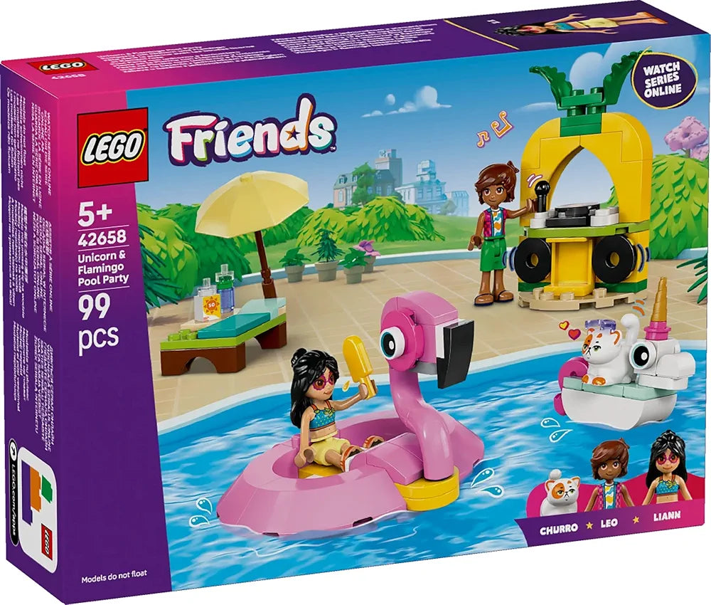 Lego Friends Unicorn & Flamingo Pool Party Toy Building Set 42658 Building Blocks Toys for 5+ Gift for Boys and Girls
