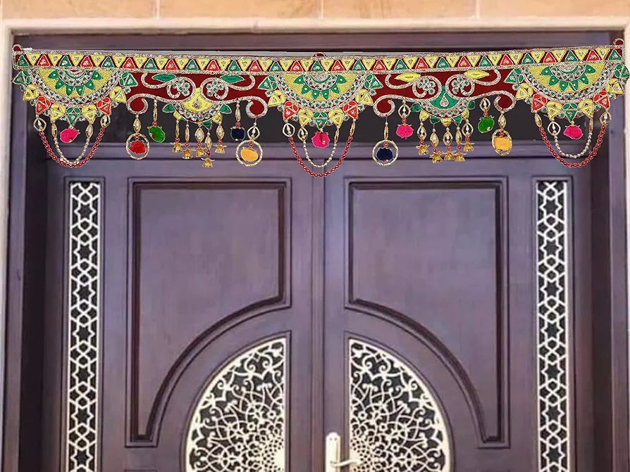 Toran for Main Door Traditional Bandarwal Handmade Hanging Latest Velvet Hand Embroidered