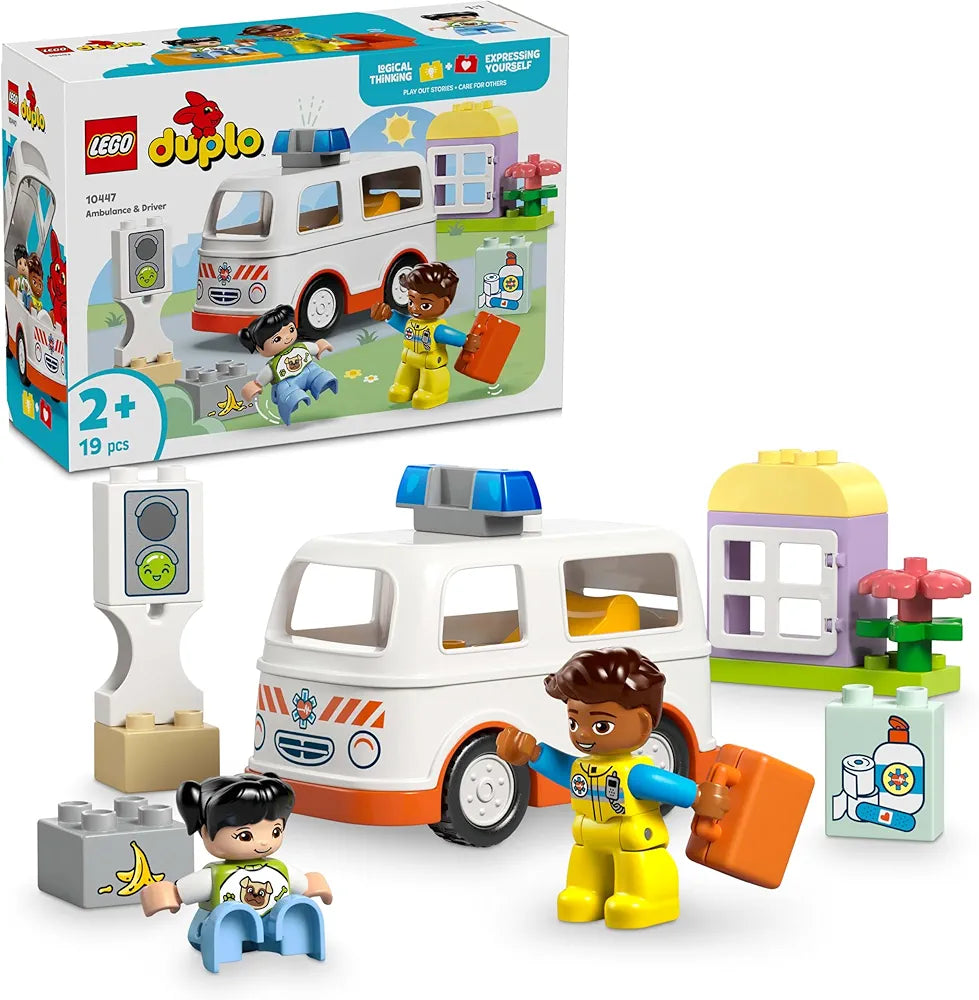 Lego Duplo Ambulance & Driver Educational Toy for Imaginative Toddler Pretend Play 10447