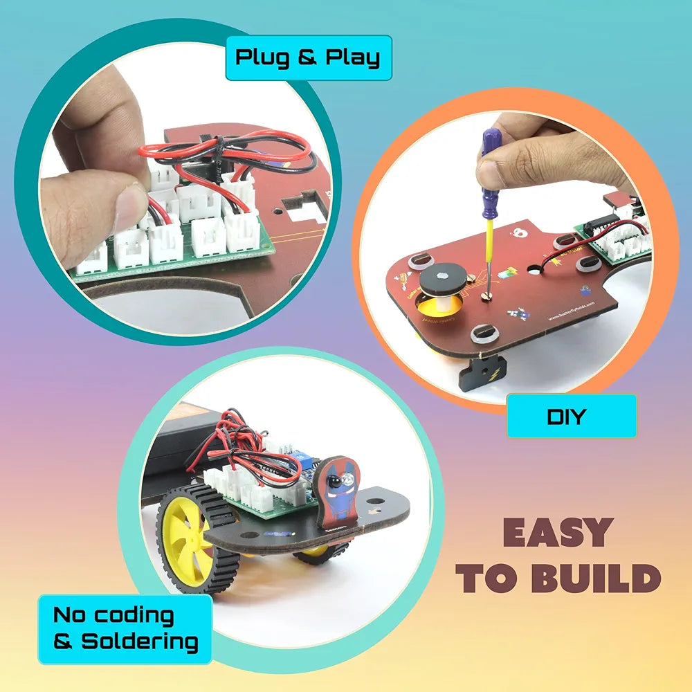 Butterfly EduFields 5in1 Stem Robotics kit Robotics Kits for Kids Ages 8 9 10 11 12 Years Old Boys Girls Electronics Sensor Toy Modules