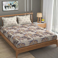 Fresh From Loom Microfiber Cotton Bedsheet King Size 240 TC King Size Soft Bed Cover with 2 Pillow Cover Paisley Coffee