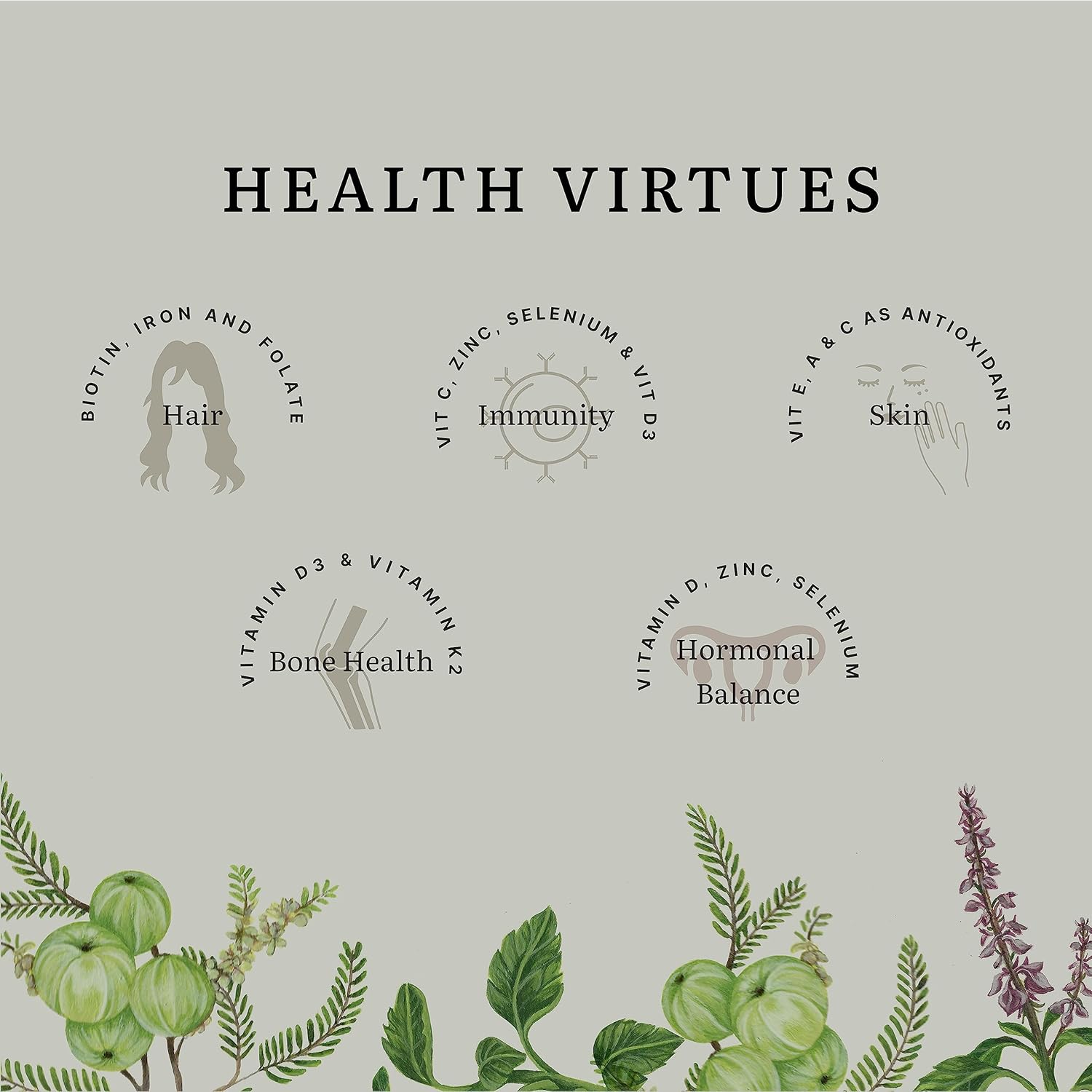 Earthful Multivitamin for Women | 100% Plant, Non-Synthetic | With Biotin, Zinc, Vitamin C, D3 for Immunity, Hair, Skin, Bones & Overall Wellness | 60 Capsules
