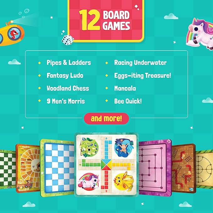 Bloomingo Board and Card Game - Game on 20 in 1 Board Game | Educational Learning Toys for Fine Motor Skills and Cognitive Development