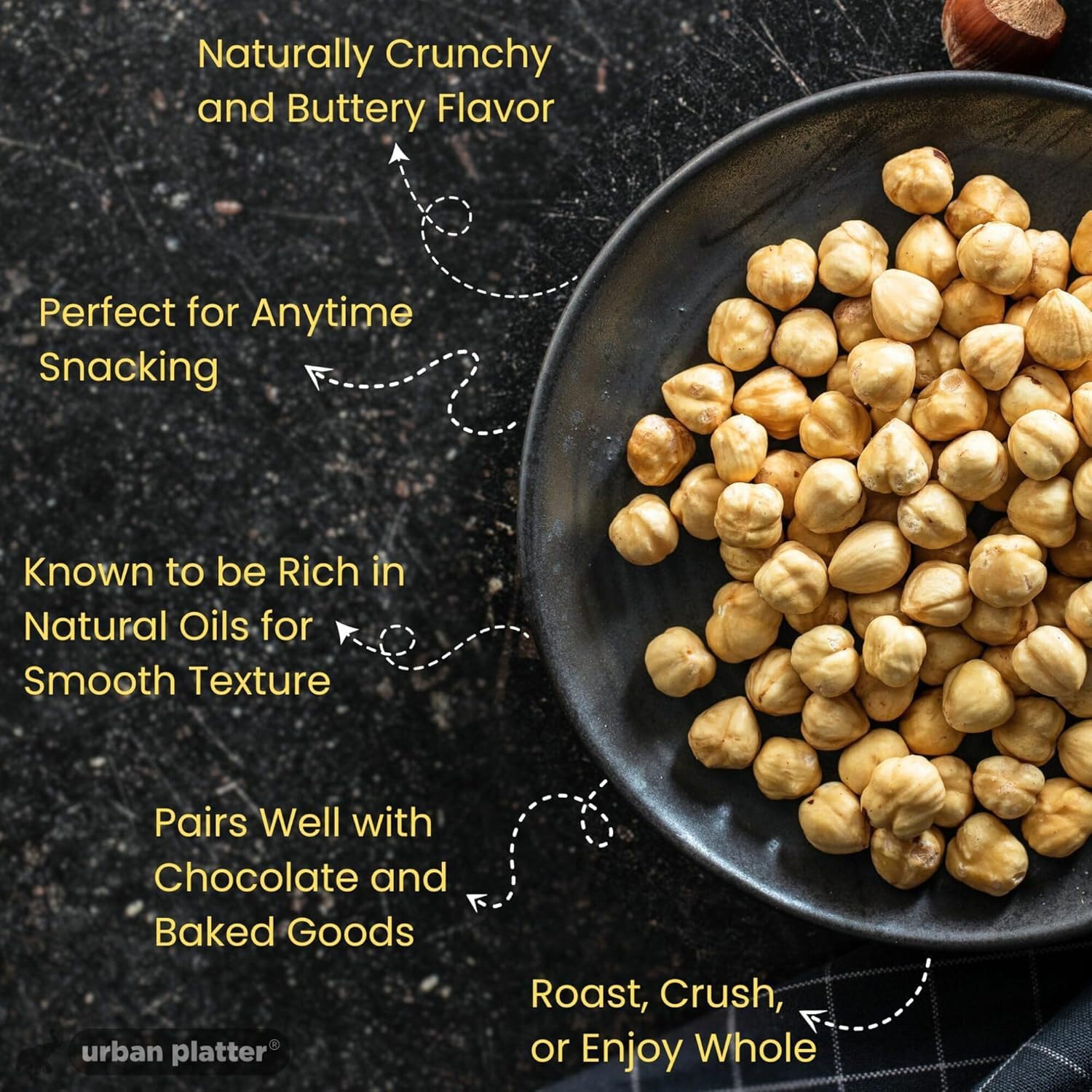 Urban Platter Exotic Hazelnuts, (Protein & Fiber Rich, For Confectionery, Baking, Nut Pastes & Dessert)