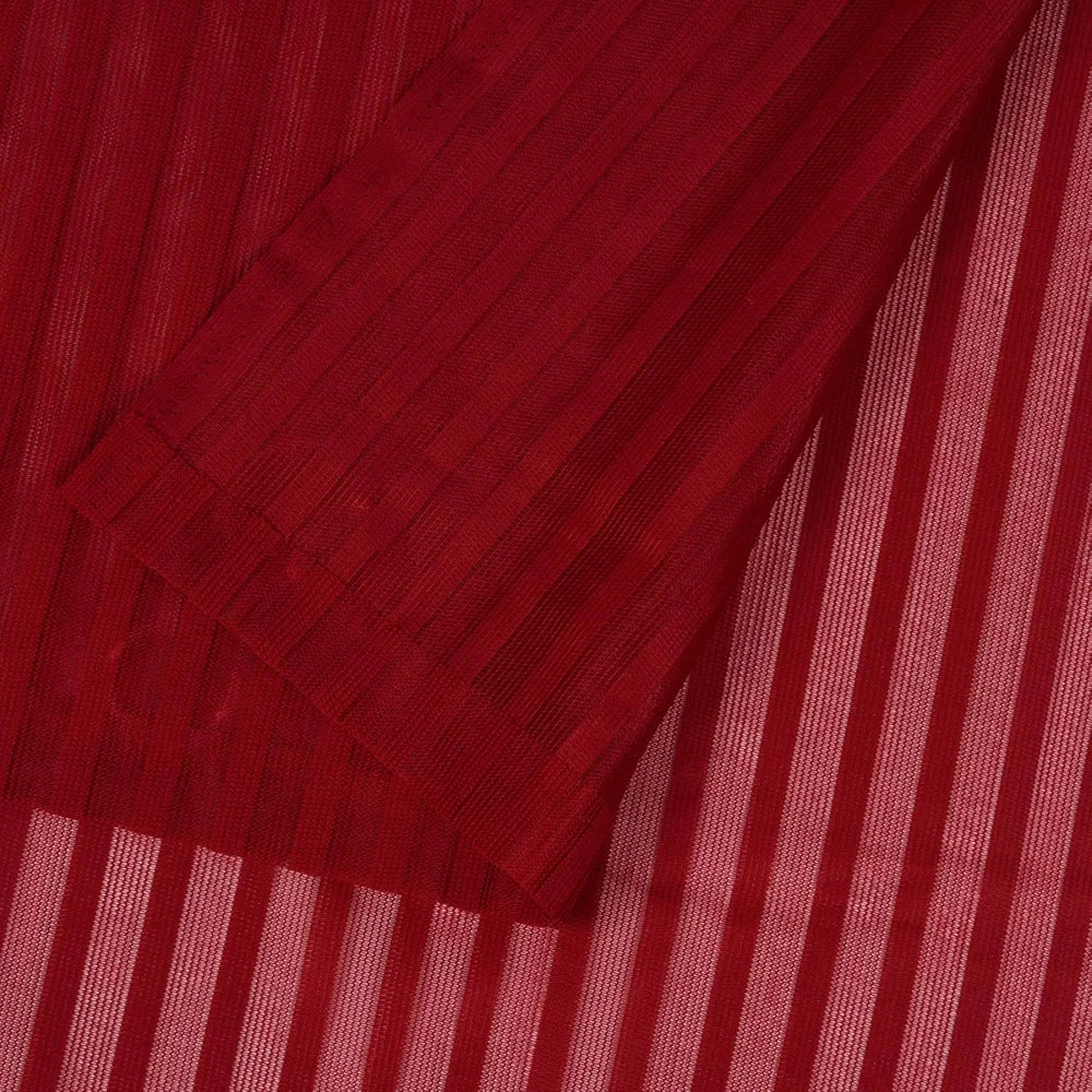 Kuber Industries Door Curtain Sheer Parda for Living Room Lining Net Maroon Colour
