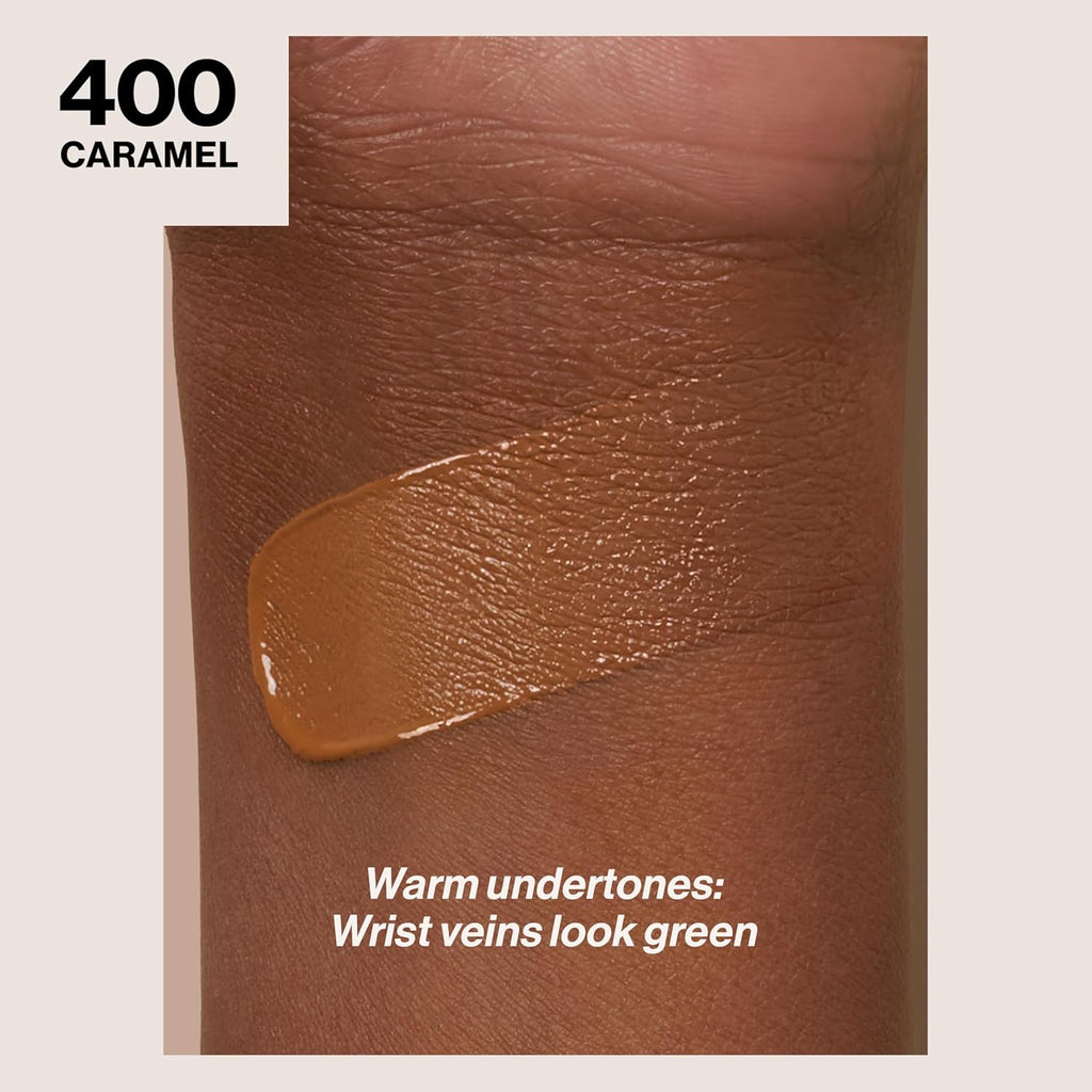 Revlon Liquid Foundation, ColorStay Face Makeup for Combination & Oily Skin, SPF 15, Medium-Full Coverage with Matte Finish, 400 Caramel, 1 Fl Oz