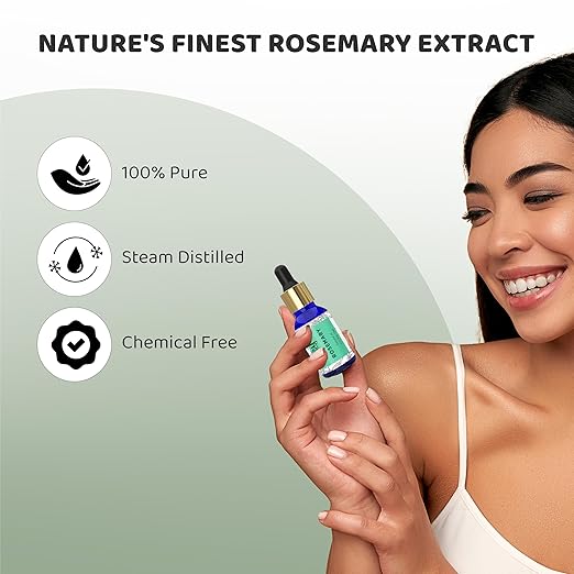 Rey Naturals Pure Rosemary Essential Oil For Hair Growth - 15 ml