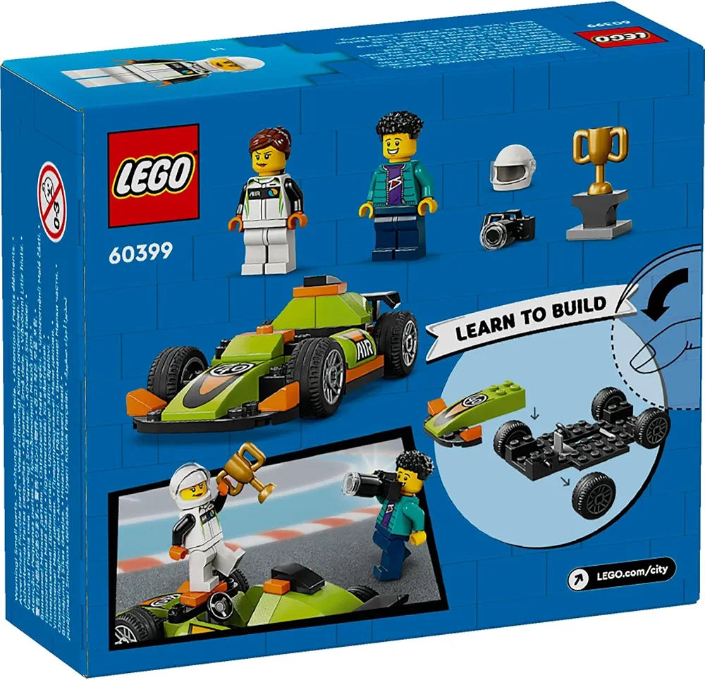 Lego City Green Race Car, Racing Vehicle Toy for Ages 4 and Up 60399