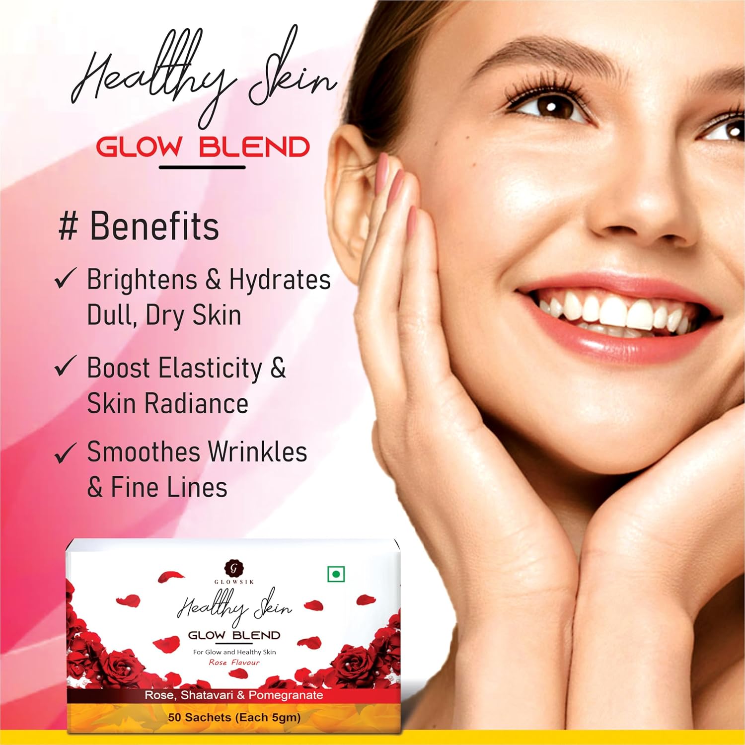 Glowsik Healthy Skin Glow Blend, Ayurvedic Beauty Supplement for Healthy, Glowing Skin - 30 Sachets | Pack of 2
