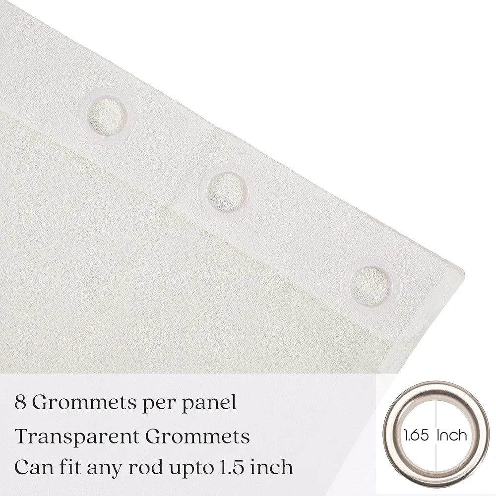 Kuber Industries Stylish Door Curtains for Living Room & Bedroom Web Net Colour Cream