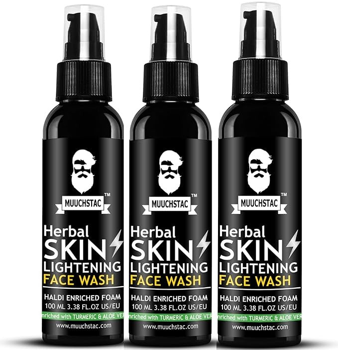 Muuchstac Herbal Skin Lightening Face Wash for Men - 100 ml (Pack of 3)