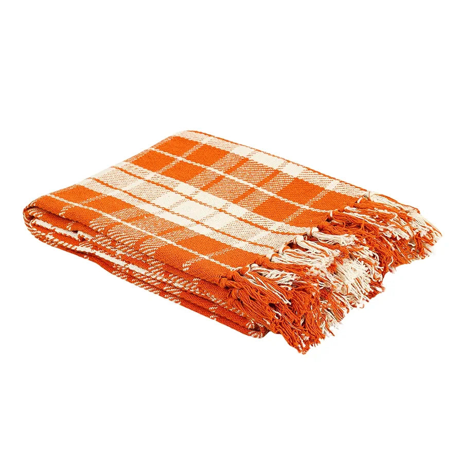 Sashaa World Plaid Blanket Throw Colour Red