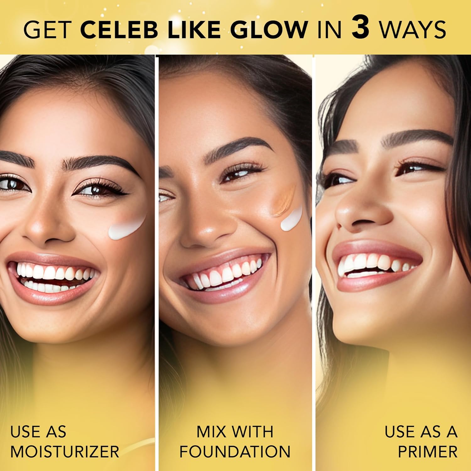 FACES CANADA Strobe Cream Mini- Gold, 18ml | Primer + Highlighter + Moisturizer | Shea Butter & Hyaluronic Acid | Intense Hydration | Flawless Radiant Dewy Skin | Illuminating & Glowing Makeup Base