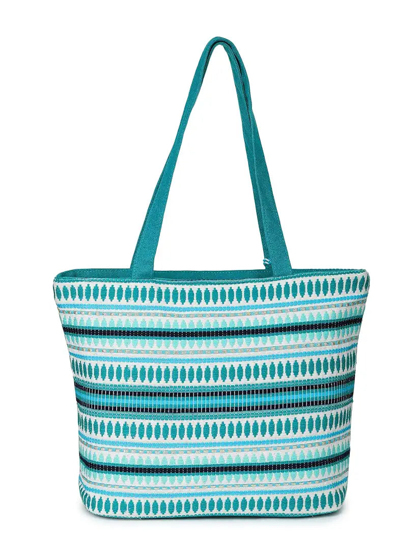 K London Alii And Aliizey Tote Bag For Women With Zip Bag Colour Teal Gold