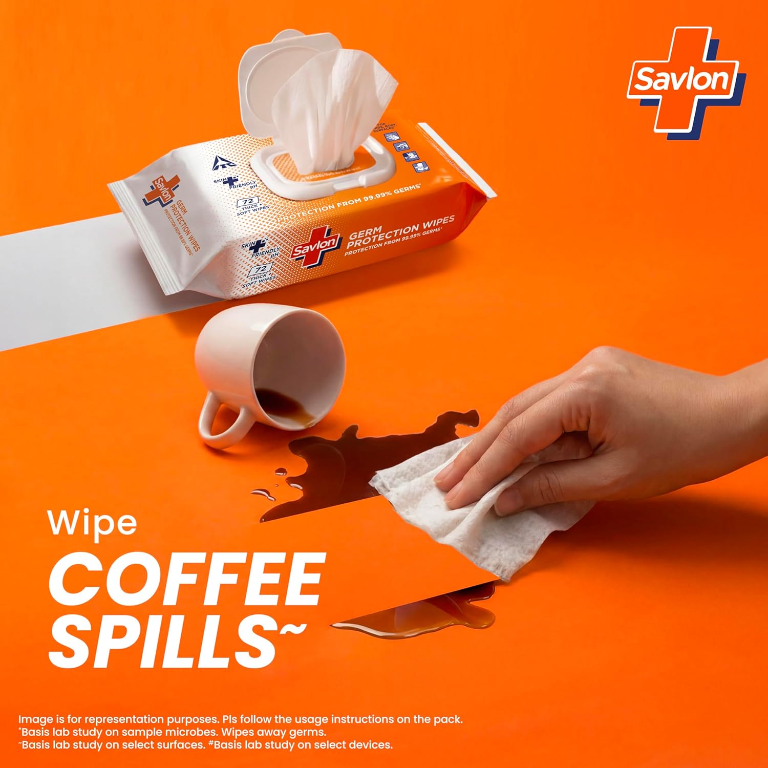 ITC Savlon Germ Protection Multipurpose Thick & Soft Wet Wipes Fliptop Lid 72 Count | Thick & soft | 99.99% Germ Protection | For Skin & Surface | Fresh Fragrance | Pair with Savlon Handwash