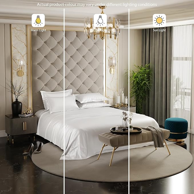 Stoa Paris Satin Bedsheets for Super King Size Bed 300TC Premium Bedsheet with 4 Pillow Covers Colour Vanilla White