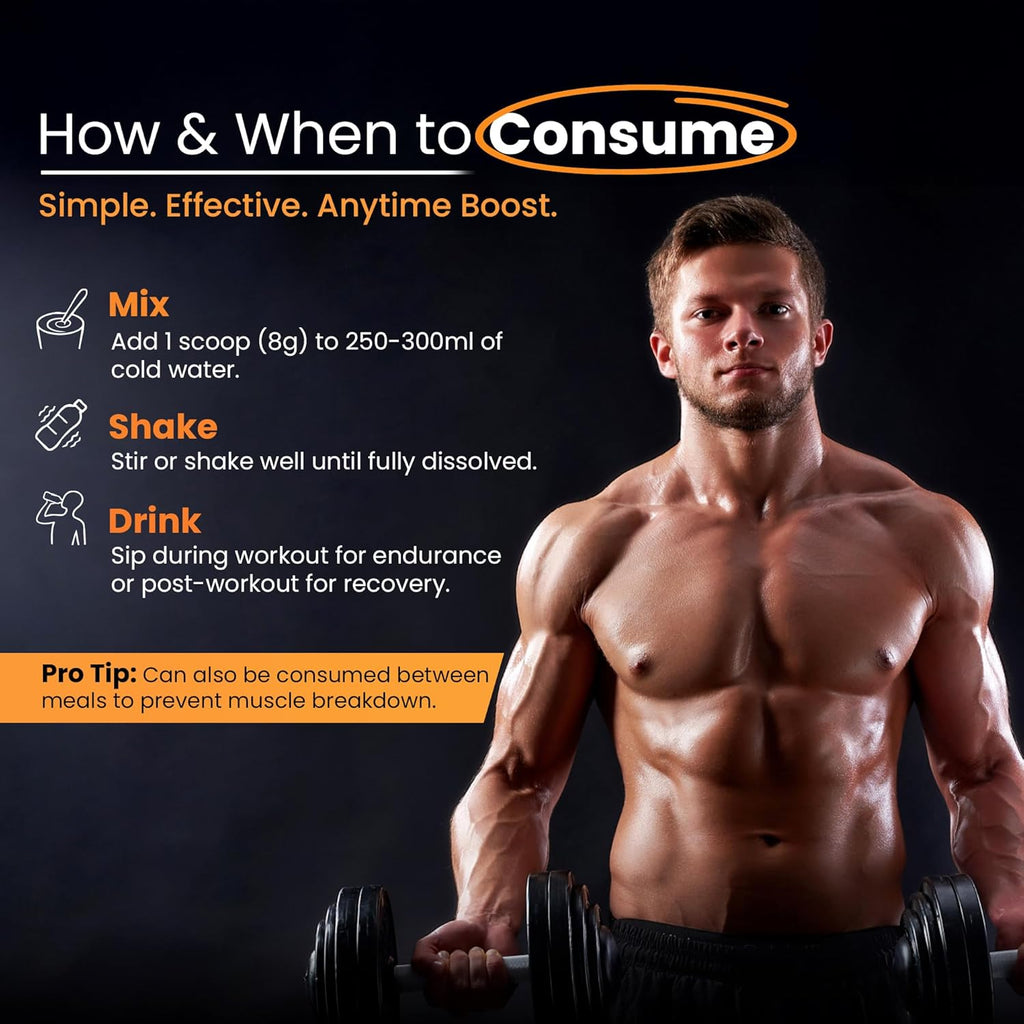 OSOAA BCAA Powder | Intra Workout Supplement | Muscle Recovery Drink with 5000mg BCAA | Amino Acid Supplements (20 Servings) | Fruit Punch