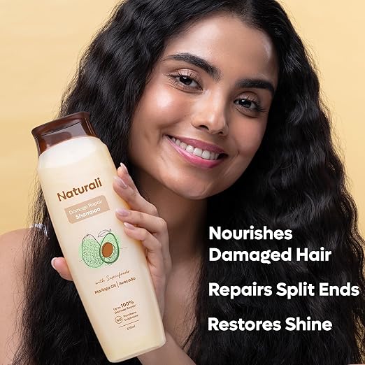 Naturali Damage Repair Shampoo with Moringa Oil & Avocado - 370 ml