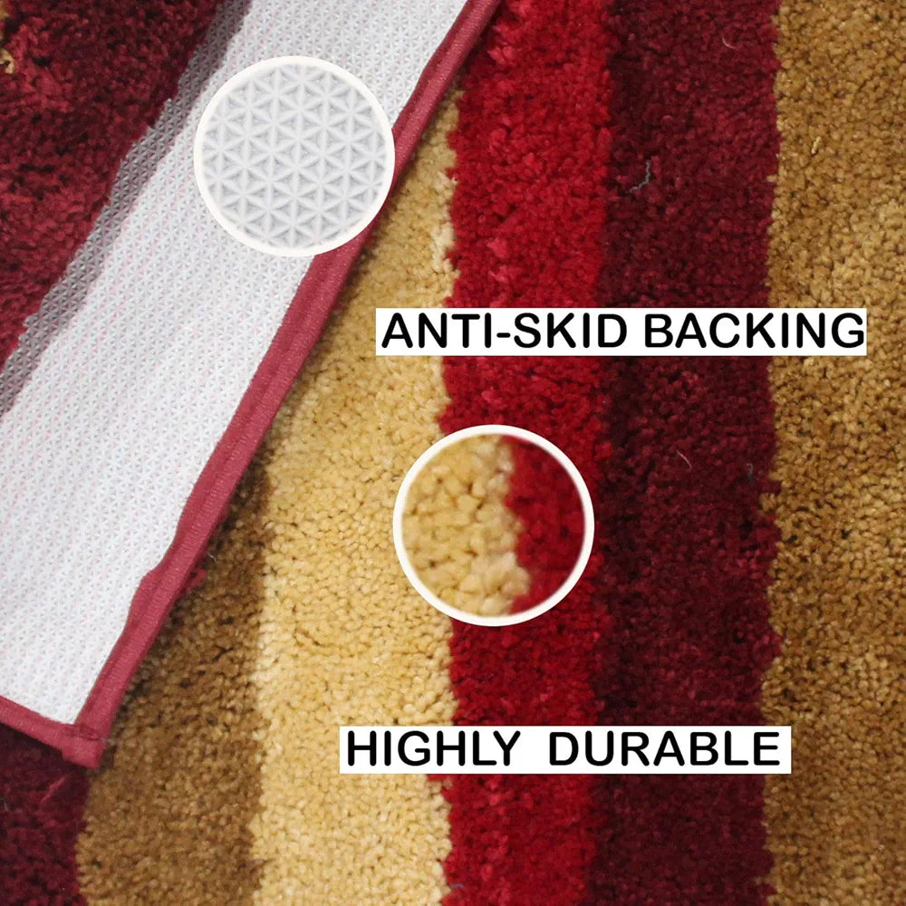 Luxe Home Bath Mat Super Soft Microfiber Non Slip Jericho Bathroom mats 40x60 cm Colour Cherry
