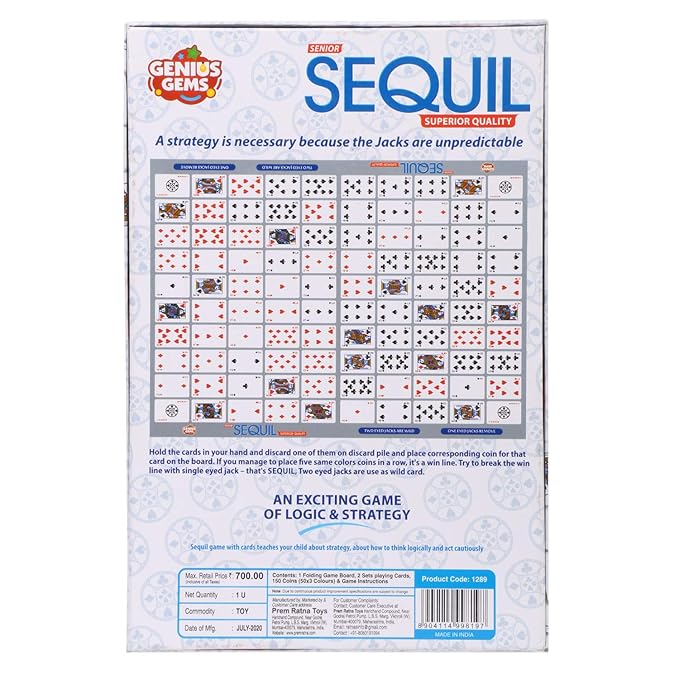 Ratna's Sequil Game an Exciting Game of Logic & Strategy for Kids | Multicolor
