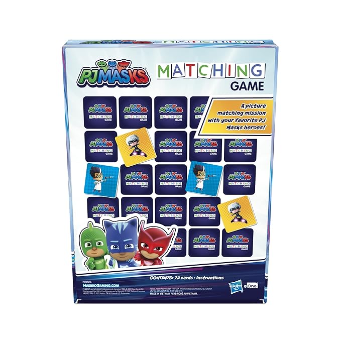 Hasbro Gaming PJ Masks Matching Game for Kids Ages 3&Up Fun Preschool Game Multicolor