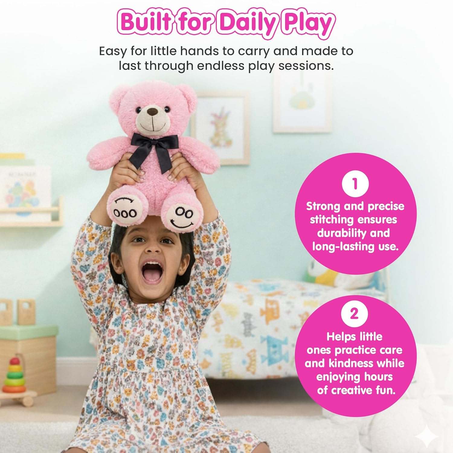 Kidology Cute Huggable Teddy Bear Soft Toy Ultra-Soft