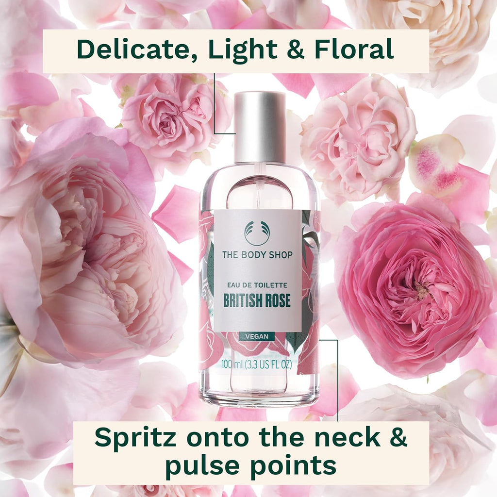 The Body Shop British Rose Eau De Toilette Vegan Perfume 100ml