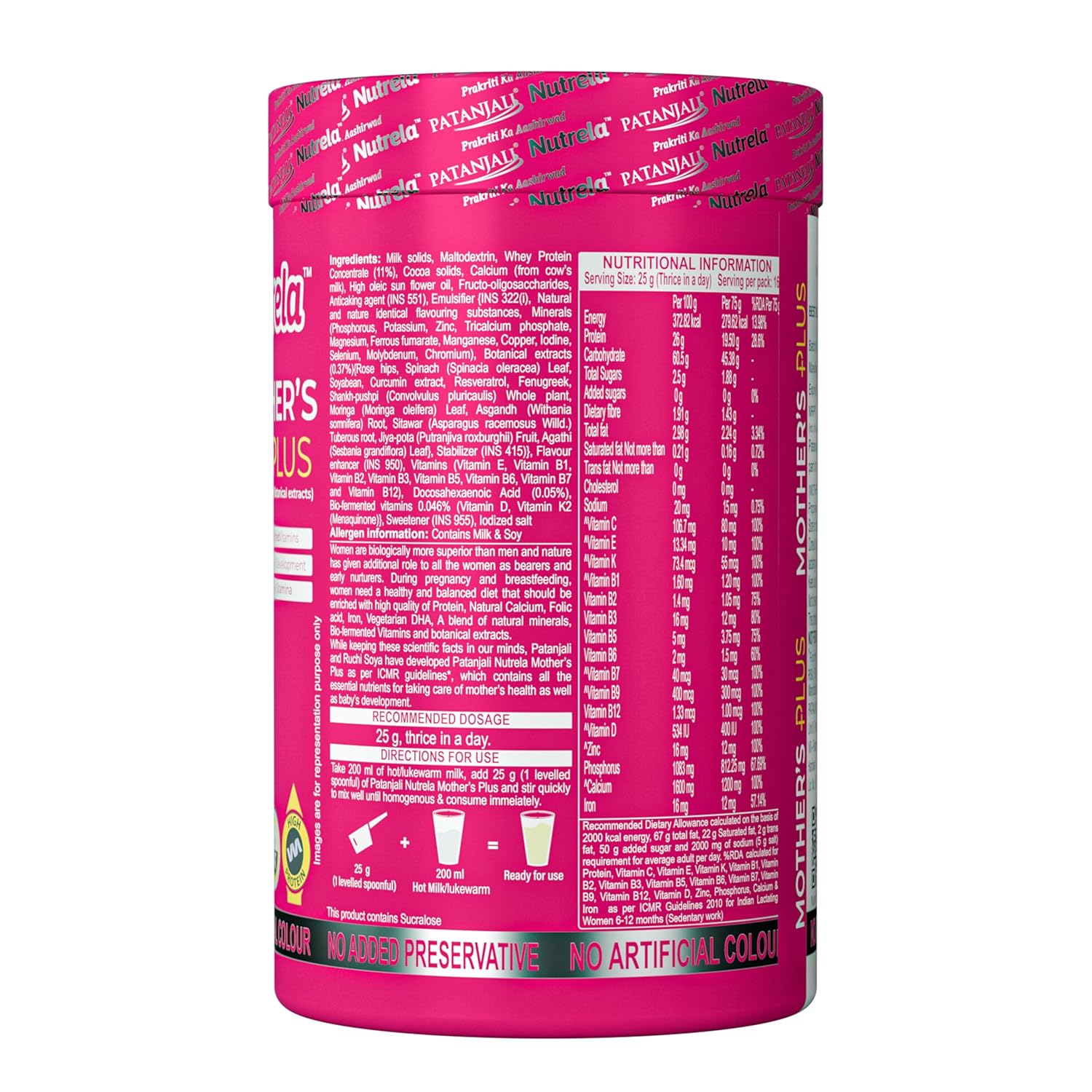 Nutrela Mother`s Plus Protein Supplement Nutrition for Pregnancy & Lactation, No Added Sugar, No Preservative - 400g