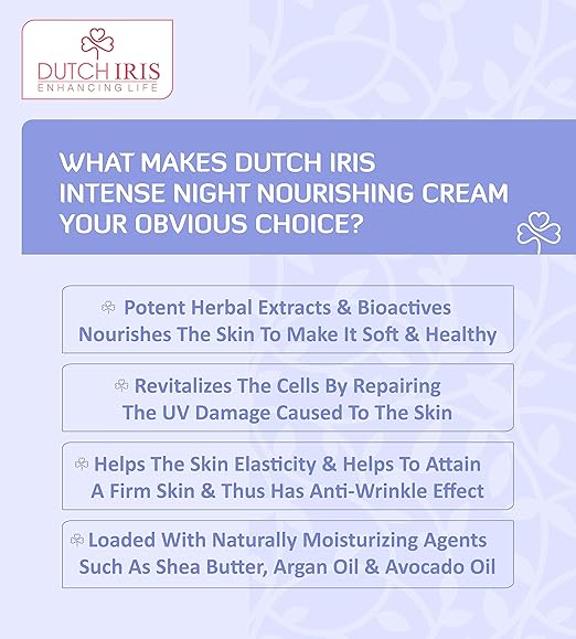 Dutch Iris Intense Night Nourishing Cream - 100 Gms