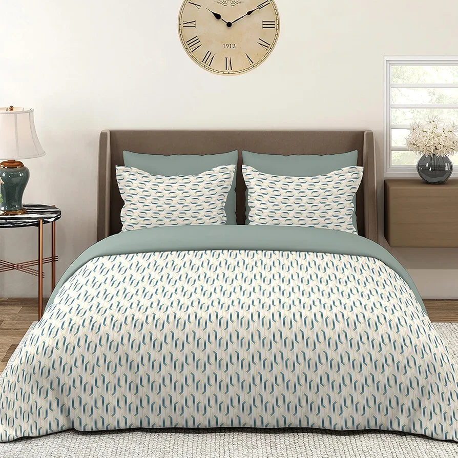 Layers Home Easy Cotton Bedsheet Set for All Seasons Lightweight 144 TC Queen Size Blues