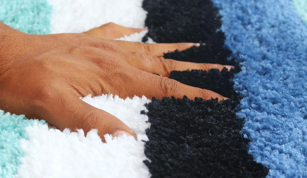 Luxe Home Bath Mat Super Soft Microfiber Non Slip Jericho Bathroom mats 40x60 cm Colour Ocean