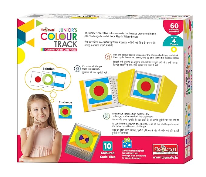 Toymate Colour Track's Junior Fun 60 Challenge IQ Building Activity Board Game