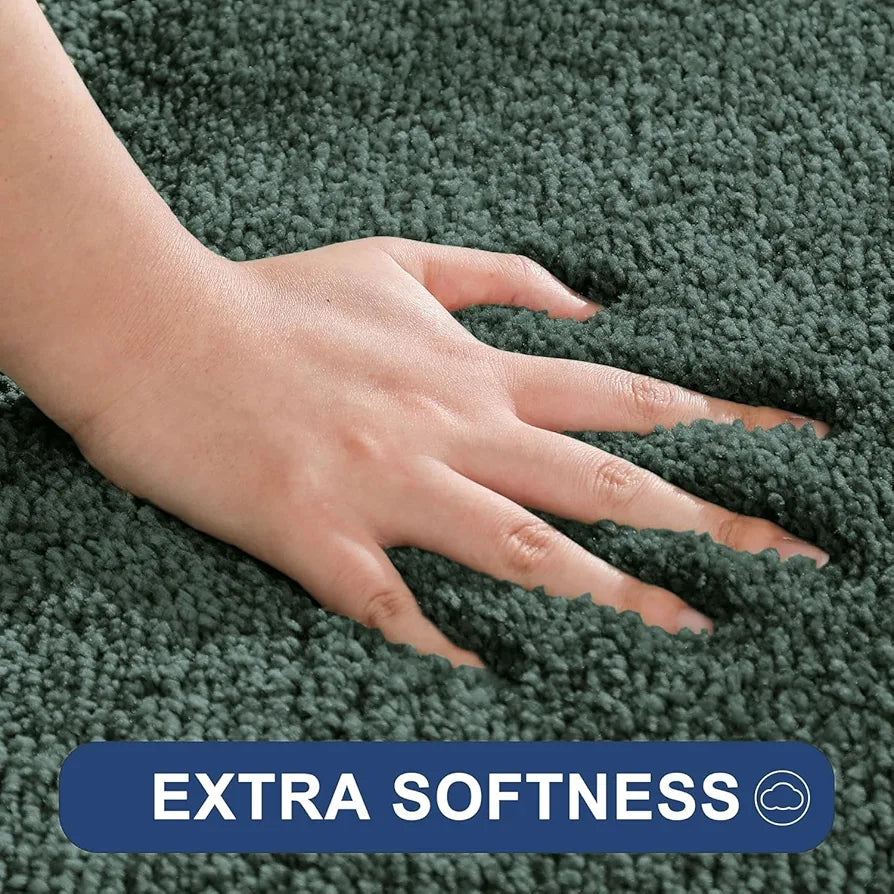 Luxe Home International Bathmat 2500 GSM Microfiber Anti Slip Mats For Bathroom Colour Green