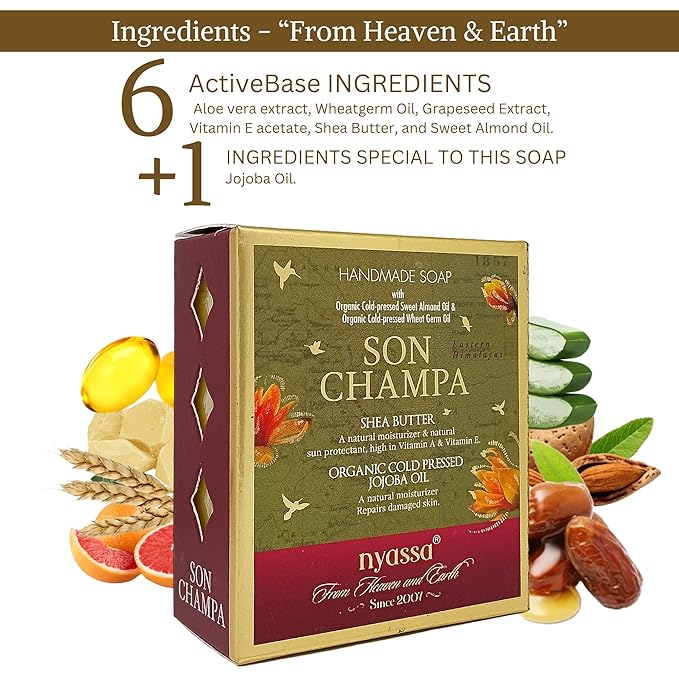 Nyassa Luxurious Son Champa Handmade Natural Bathing Soap - 150 Gms