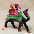 JH Gallery Handmade Recycled Material Figurines Rajasthani Doll Couple Rider Idol Showpiece Camel