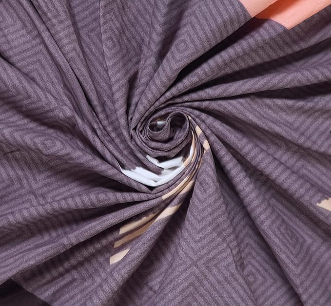 Decomizer Soft Glace Cotton King Size AC Blanket 2 Large Pillow Covers Grey Triangle