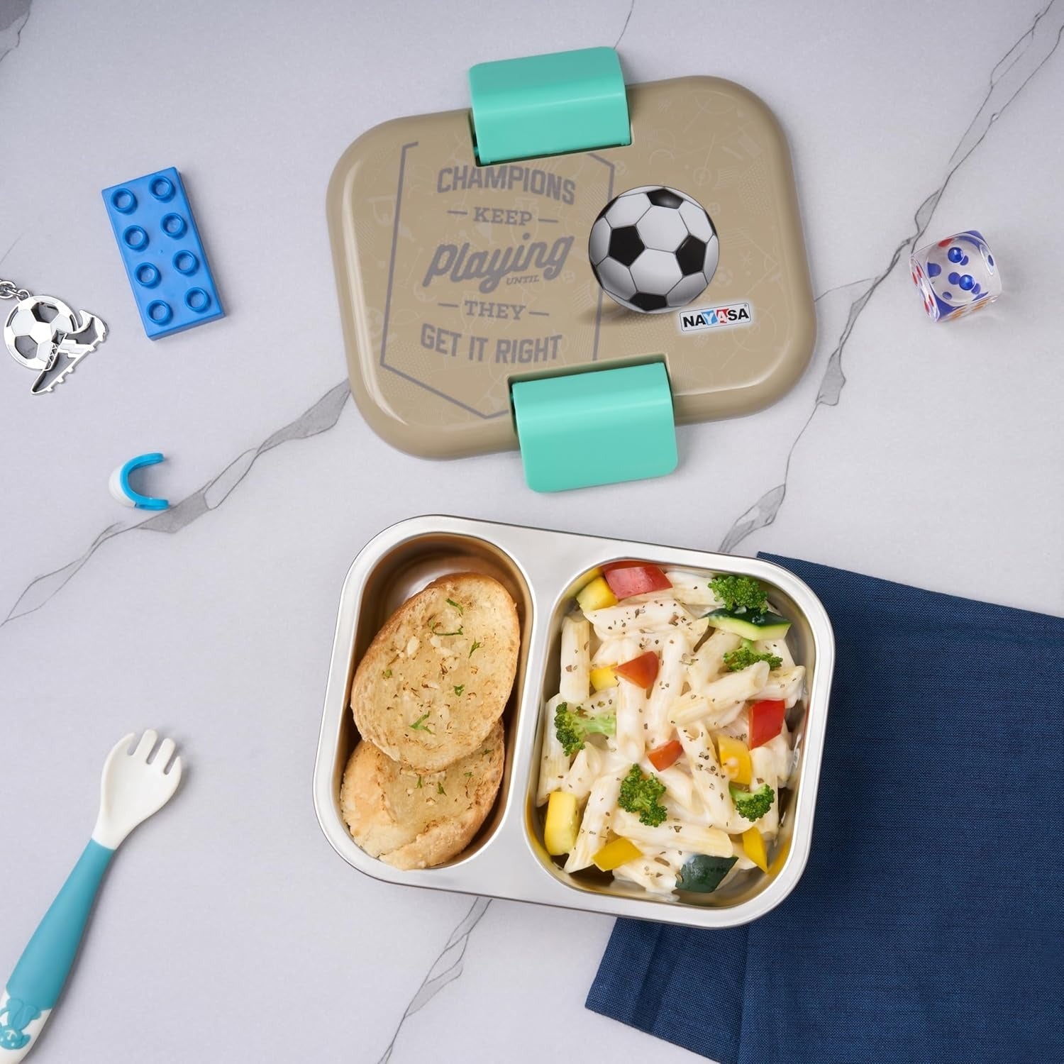 Nayasa Marco Big Insulated 2-Compartment Stainless Steel Lunch Box