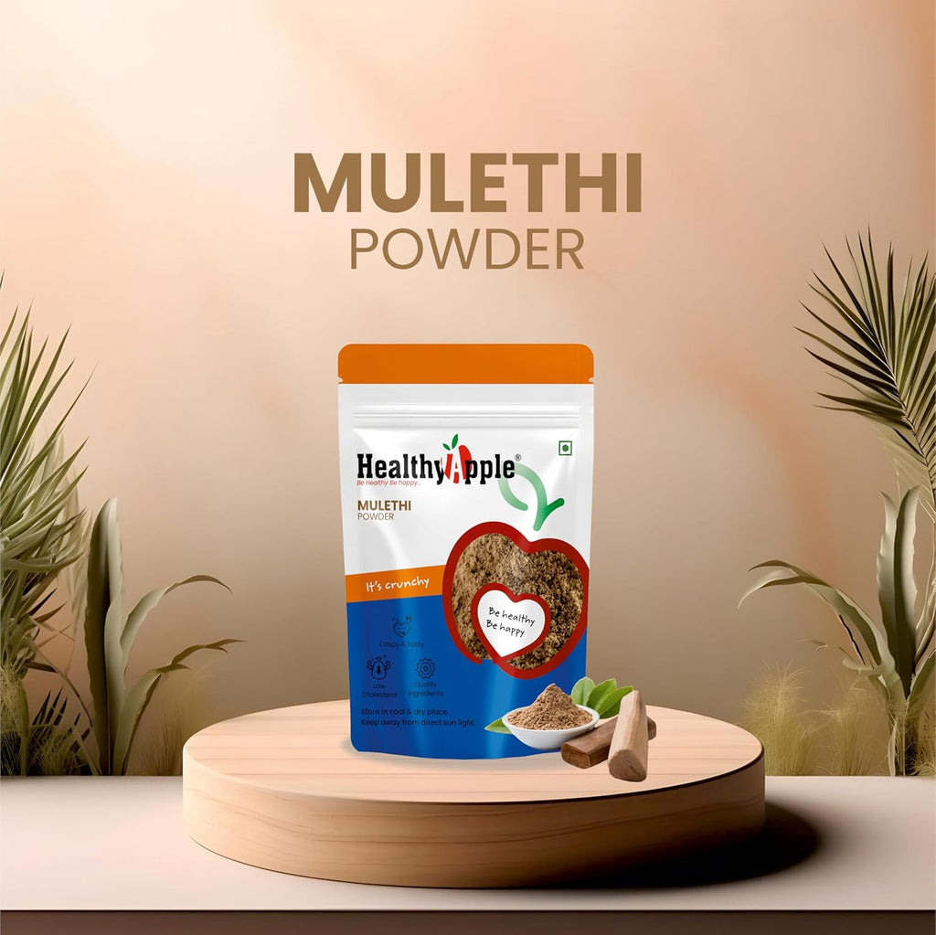Healthy Apple Organic Liquorice/Mulethi Powder/Athimathuram Powder for Skin Whitening and Hair - 100Gm