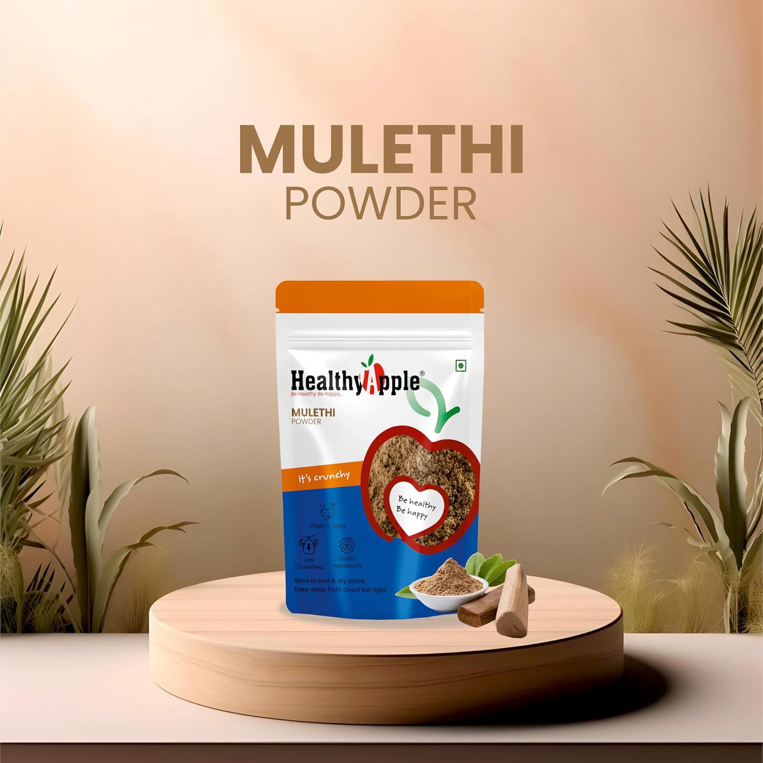 Healthy Apple Organic Liquorice/Mulethi Powder/Athimathuram Powder for Skin Whitening, Hair Care and Face - 250GM