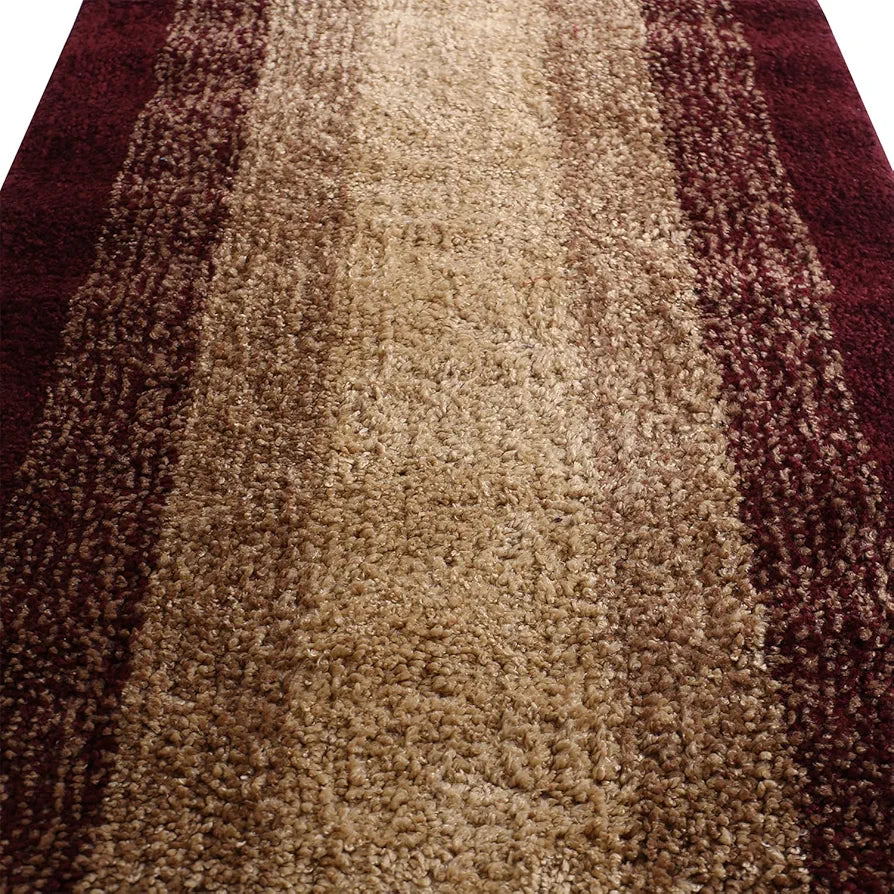 Kuber Industries Shaggy Carpet Polyester Bedside Runner Soft Rug for Hall Offices Kitchens Bedroom Maroon