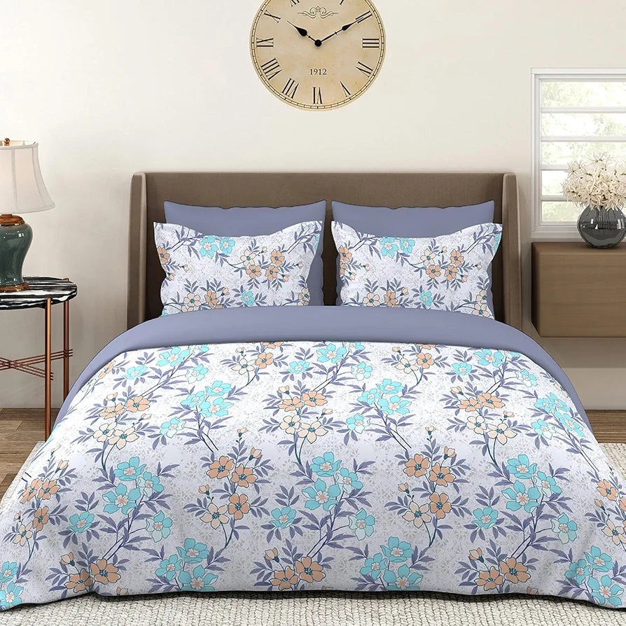 Layers Be Bold Cotton Bedsheet Set for All Seasons Lightweight 140 TC Queen Size Sheen Green Color