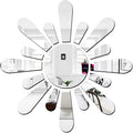 Bikri Kendra Sun Silver Model-12 Mirror Stickers for Wall, Acrylic Mirror Wall Decor Sticker